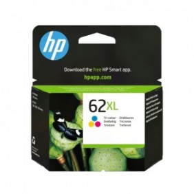 HP 62XL cartouche d'encre trois couleurs grande capacité authentique, Rendement élevé , Cyan, Magenta, Jaune, Encre à colorant, 11,5 ml, 1 pièce, 415 pages