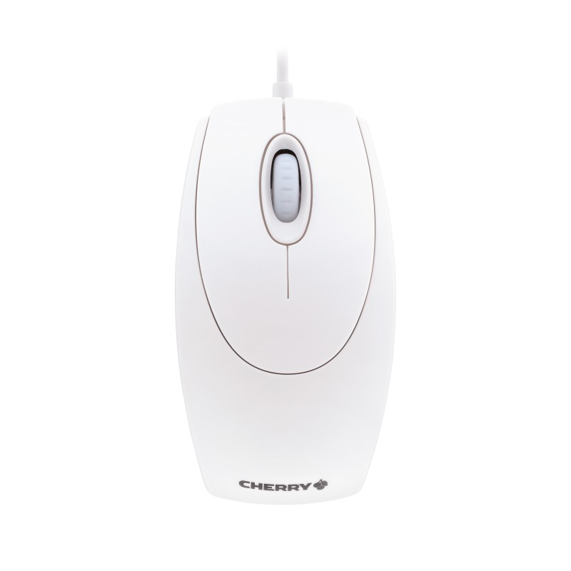 Cherry WHEELMOUSE OPTICAL Souris filaire, gris clair, PS2USB, Ambidextre, Optique, USB Type-A, 1000 DPI, Blanc
