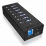ICY BOX IB-AC618, USB 3.2 Gen 1 3.1 Gen 1 Type-B, USB 3.2 Gen 1 3.1 Gen 1 Type-A, 5000 Mbits, Noir, Aluminium, HDD, Énergie