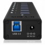 ICY BOX IB-AC618, USB 3.2 Gen 1 3.1 Gen 1 Type-B, USB 3.2 Gen 1 3.1 Gen 1 Type-A, 5000 Mbits, Noir, Aluminium, HDD, Énergie