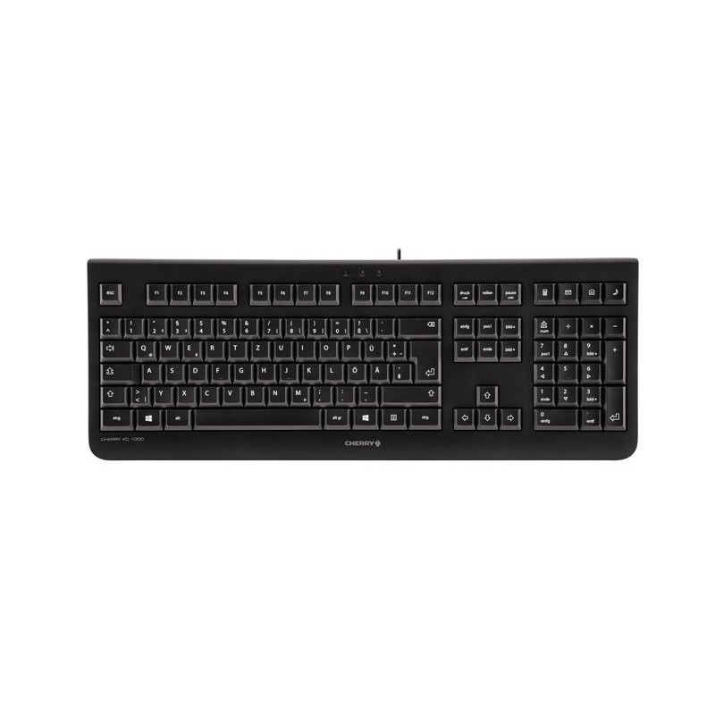 Cherry KC 1000, Taille réelle 100 %, Avec fil, USB, Noir