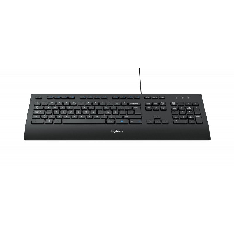 Logitech K280E Pro f Business, Taille réelle 100 %, Avec fil, USB, QWERTY, Noir