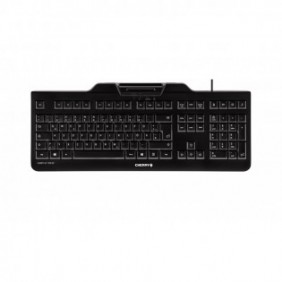 Cherry KC 1000 SC, Taille réelle 100 %, Avec fil, USB, Clavier à membrane, QWERTZ, Noir