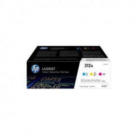 HP Cartouche 312A toner Cyan Tri-Pack, 2700 pages, Cyan, Magenta, Jaune, 3 pièce