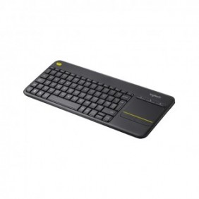 Logitech K400 Plus, Mini, Sans fil, RF sans fil, QWERTY, Noir