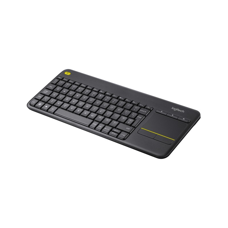 Logitech K400 Plus, Mini, Sans fil, RF sans fil, QWERTY, Noir