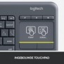 Logitech K400 Plus, Mini, Sans fil, RF sans fil, QWERTY, Noir