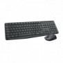 Logitech MK235, Taille réelle 100 %, Sans fil, RF sans fil, QWERTY, Gris, Souris incluse