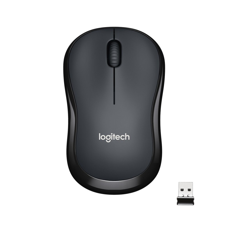 Logitech M220 Silent, Ambidextre, Optique, RF sans fil, 1000 DPI, Charbon de bois