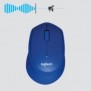 Logitech M330 SILENT PLUS, Droitier, Optique, RF sans fil, 1000 DPI, Bleu