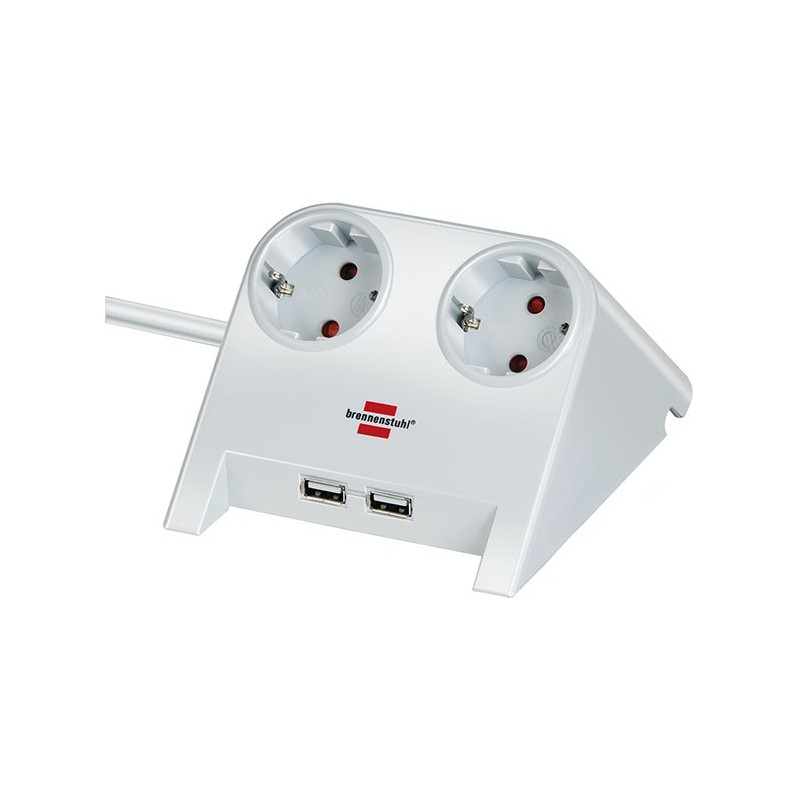 Brennenstuhl 1153520222, 1,8 m, Intérieure, Blanc, 2 sortie CA, Blanc, 1 pièce