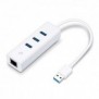 TP-LINK UE330, Avec fil, USB 3.2 Gen 1 3.1 Gen 1 Type-A, 10,100,1000 Mbits, Blanc, RJ-45, USB 3.2 Gen 1 3.1 Gen 1 Type-A, USB