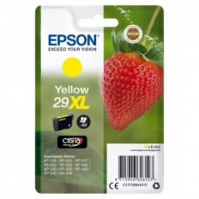 Epson Strawberry Cartouche "Fraise" 29XL - Encre Claria Home J, Rendement élevé , Jaune, Encre à pigments, 6,4 ml, 1 pièce, 450 pages