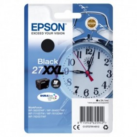 Epson Alarm clock Cartouche "Réveil" 27XXL - Encre DURABrite Ultra N, Rendement extra  élevé, Noir, Encre à pigments, 34,1 ml, 1 pièce, 2200 pages