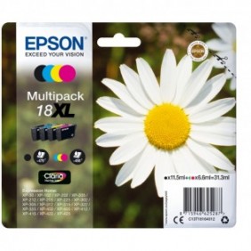 Epson Daisy Multipack "Pâquerette" 18XL - Encre Claria Home N,C,M,J, Rendement élevé , 11,5 ml, 6,6 ml, 470 pages, 1 pièce, Multi pack