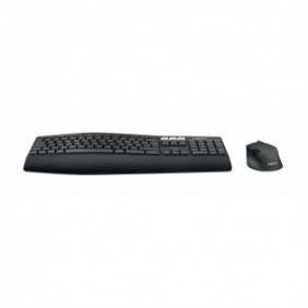 Logitech 920-008221, Taille réelle 100 %, Sans fil, RF sans fil + Bluetooth, QWERTZ, Noir, Souris incluse