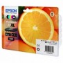 Epson Oranges Multipack 5-colours 33XL Claria Premium Ink, Rendement élevé , Noir, Photo noire, Cyan, Magenta, Jaune, Encre à pigments, Encre à colorant, 12,2 ml, 8,9 ml