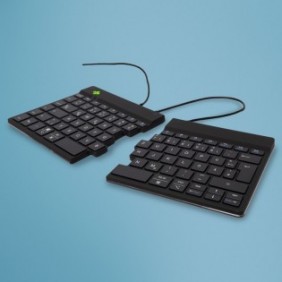 R-Go Tools Clavier ergonomique R-Go Split Break v2 avec logiciel de pause, clavier ergonomique divisé, QWERTZ , Filaire, noir, Mini, Avec fil, USB, QWERTZ, Noir