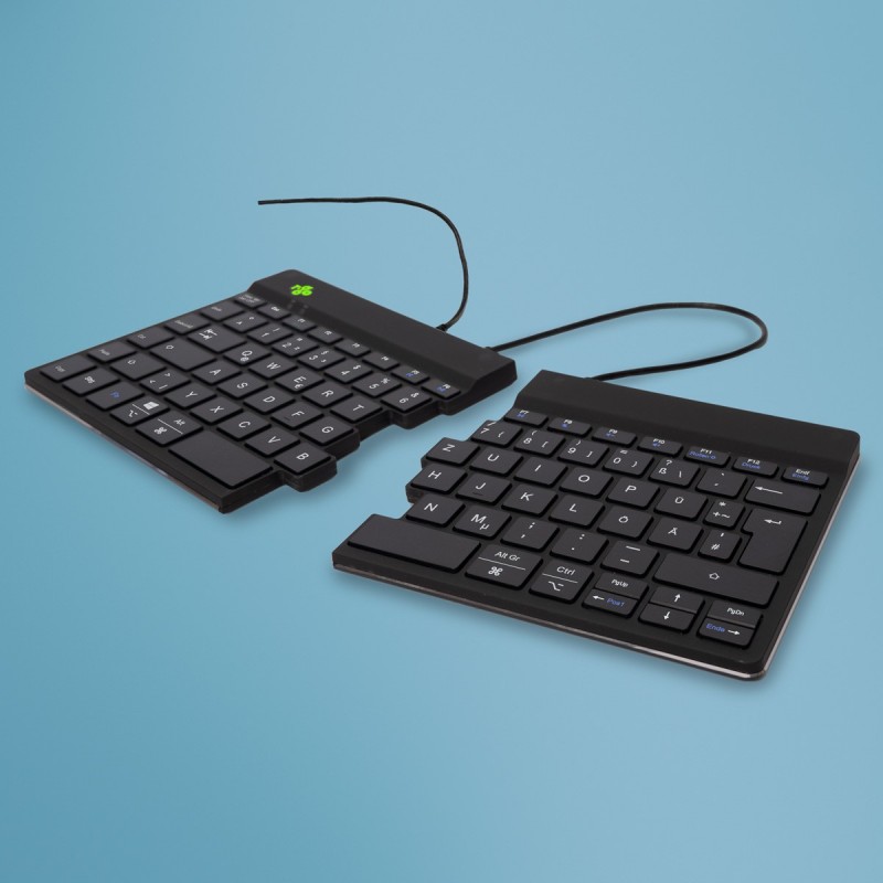 R-Go Tools Clavier ergonomique R-Go Split Break v2 avec logiciel de pause, clavier ergonomique divisé, QWERTZ , Filaire, noir, Mini, Avec fil, USB, QWERTZ, Noir