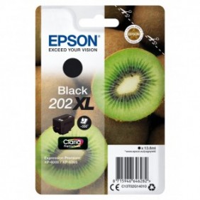 Epson Kiwi Singlepack Black 202XL Claria Premium Ink, Rendement élevé , Encre à pigments, 13,8 ml, 550 pages, 1 pièce