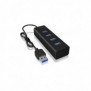 ICY BOX IB-HUB1409-U3, USB 3.2 Gen 1 3.1 Gen 1 Type-A, USB 3.2 Gen 1 3.1 Gen 1 Type-A, 5000 Mbits, Noir, Aluminium, 0,4 m