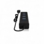 ICY BOX IB-HUB1409-U3, USB 3.2 Gen 1 3.1 Gen 1 Type-A, USB 3.2 Gen 1 3.1 Gen 1 Type-A, 5000 Mbits, Noir, Aluminium, 0,4 m