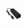 ICY BOX IB-HUB1409-C3, USB 3.2 Gen 1 3.1 Gen 1 Type-C, USB 3.2 Gen 1 3.1 Gen 1 Type-A, 5000 Mbits, Noir, Aluminium, 0,4 m