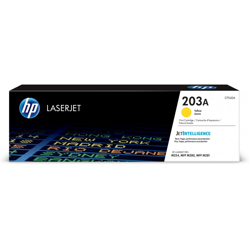 HP Cartouche de toner jaune authentique 203A pour LaserJet, 1300 pages, Jaune, 1 pièce