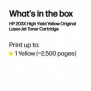 HP LaserJet Cartouche de toner grande capacité jaune authentique 203X pour, 2500 pages, Jaune, 1 pièce