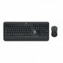 Logitech 920-008675, Sans fil, RF sans fil, Clavier à membrane, QWERTZ, Noir, Blanc, Souris incluse