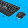 Logitech 920-008675, Sans fil, RF sans fil, Clavier à membrane, QWERTZ, Noir, Blanc, Souris incluse