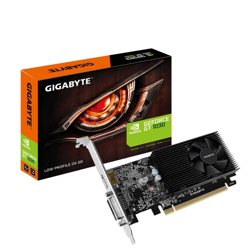 Gigabyte GV-N1030D4-2GL, GeForce GT 1030, 2 Go, GDDR4, 64 bit, 4096 x 2160 pixels, PCI Express x16 3.0