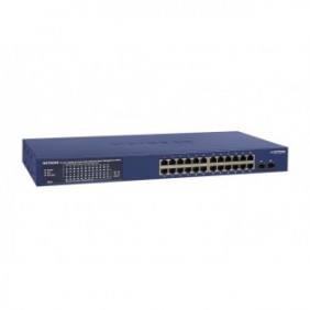 Netgear GS724TP-300EUS, Géré, L2L3L4, Gigabit Ethernet 101001000, Full duplex, Connexion Ethernet, supportant l'alimentation via ce port , Grille de montage