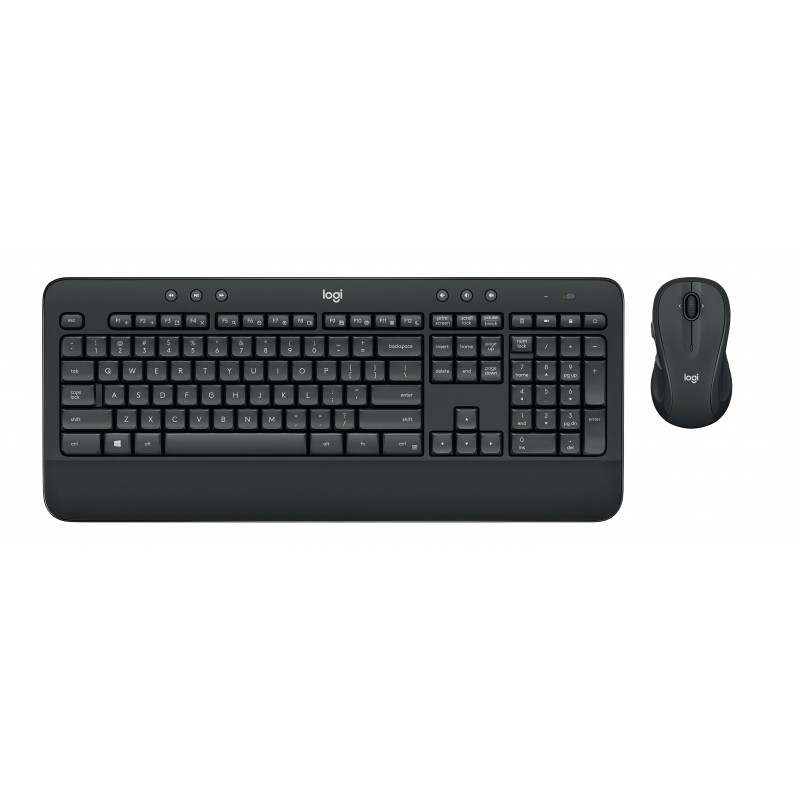 Logitech MK545 ADVANCED Wireless Keyboard and Mouse Combo, Taille réelle 100 %, Avec fil, USB, QWERTZ, Noir, Souris incluse
