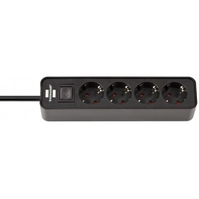 Brennenstuhl 1153240000, 1,5 m, Intérieure, Type F, Type F CEE 74, IP20, Noir