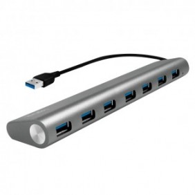 LogiLink UA0308, USB 3.2 Gen 1 3.1 Gen 1 Type-A, USB 3.2 Gen 1 3.1 Gen 1 Type-A, 5000 Mbits, Gris, Aluminium, CE, RoHS