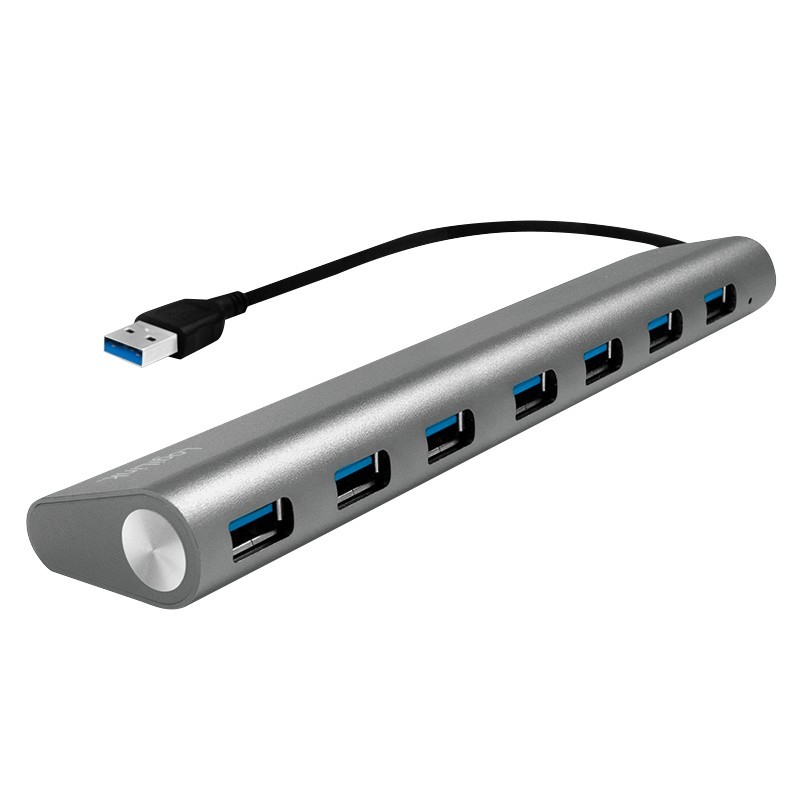 LogiLink UA0308, USB 3.2 Gen 1 3.1 Gen 1 Type-A, USB 3.2 Gen 1 3.1 Gen 1 Type-A, 5000 Mbits, Gris, Aluminium, CE, RoHS