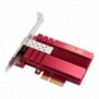 ASUS XG-C100F, Interne, Avec fil, PCI Express, Fibre, 10000 Mbits, Rouge
