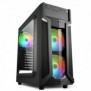 Sharkoon VG6-W RGB, Midi Tower, PC, Noir, ATX, micro ATX, Mini-ATX, Jouer, Bleu, Vert, Rouge