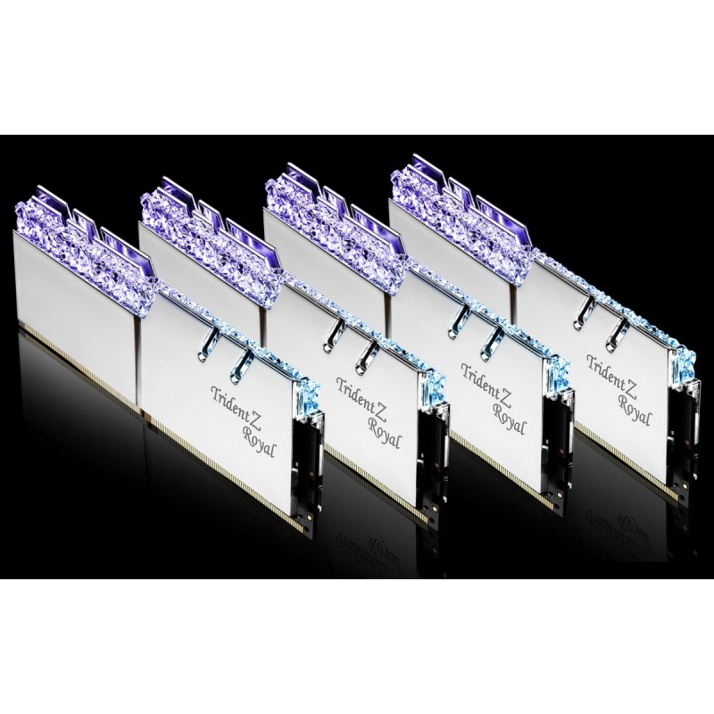 G.Skill Trident Z Royal F4-3200C16Q-64GTRS, 64 Go, 4 x 16 Go, DDR4, 3200 MHz, 288-pin DIMM