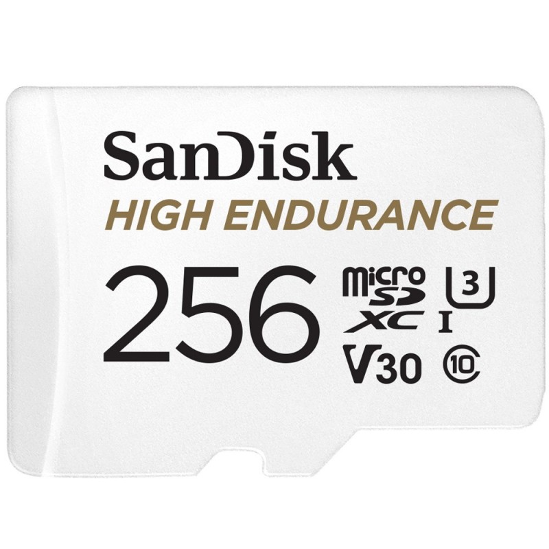 SanDisk High Endurance, 256 Go, MicroSDXC, Classe 10, UHS-I, 100 Mos, 40 Mos