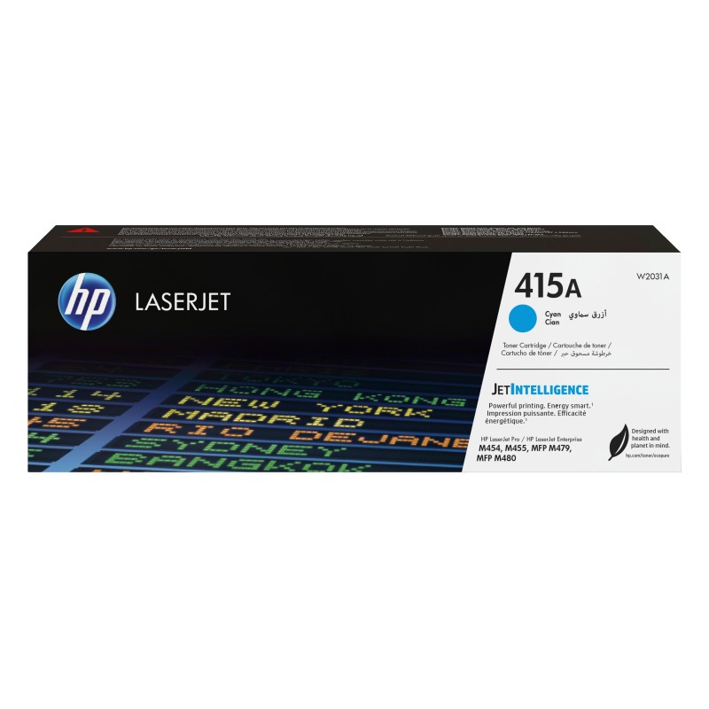 HP 415A Toner cyan LaserJet authentique, 2100 pages, Cyan, 1 pièce