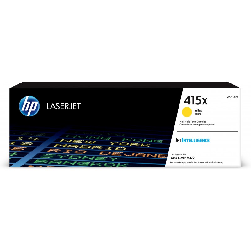 HP 415X Toner jaune LaserJet authentique grande capacité, 6000 pages, Jaune, 1 pièce