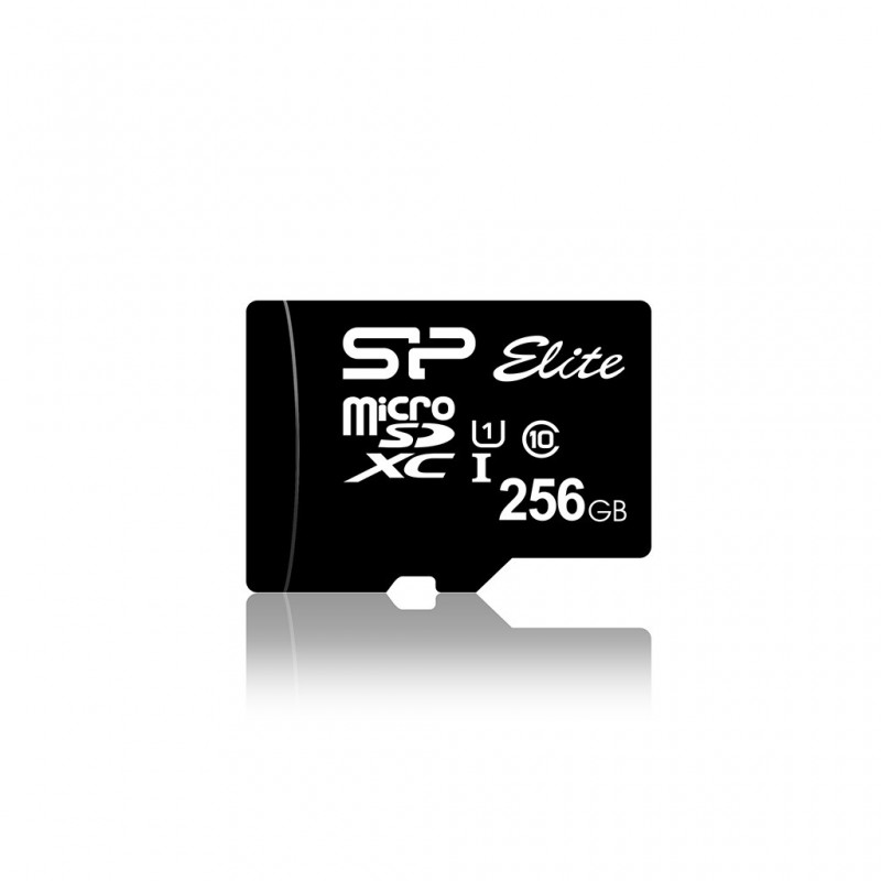 Silicon Power Elite, 256 Go, MicroSDXC, Classe 10, UHS-I, 85 Mos, Class 1