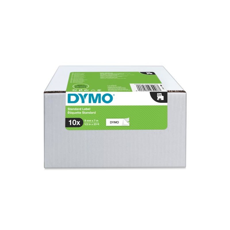 Dymo Value Pack, Blanc, Imprimante d'étiquette adhésive, 9 mm, 7 m, 300 g, 10 pièce