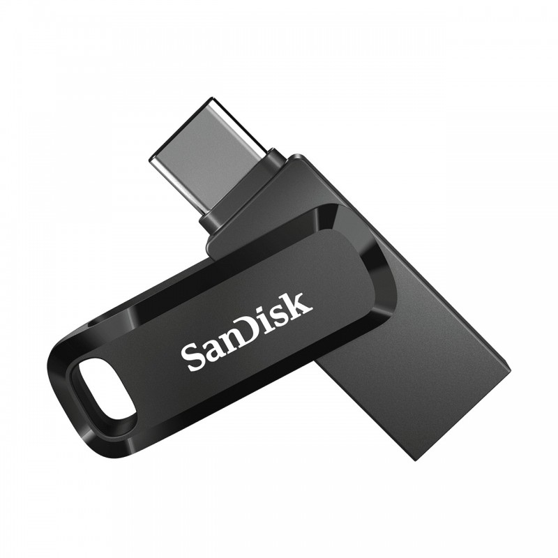 SanDisk Ultra Dual Drive Go, 64 Go, USB Type-A  USB Type-C, 3.2 Gen 1 3.1 Gen 1, 150 Mos, Pivotant, Noir