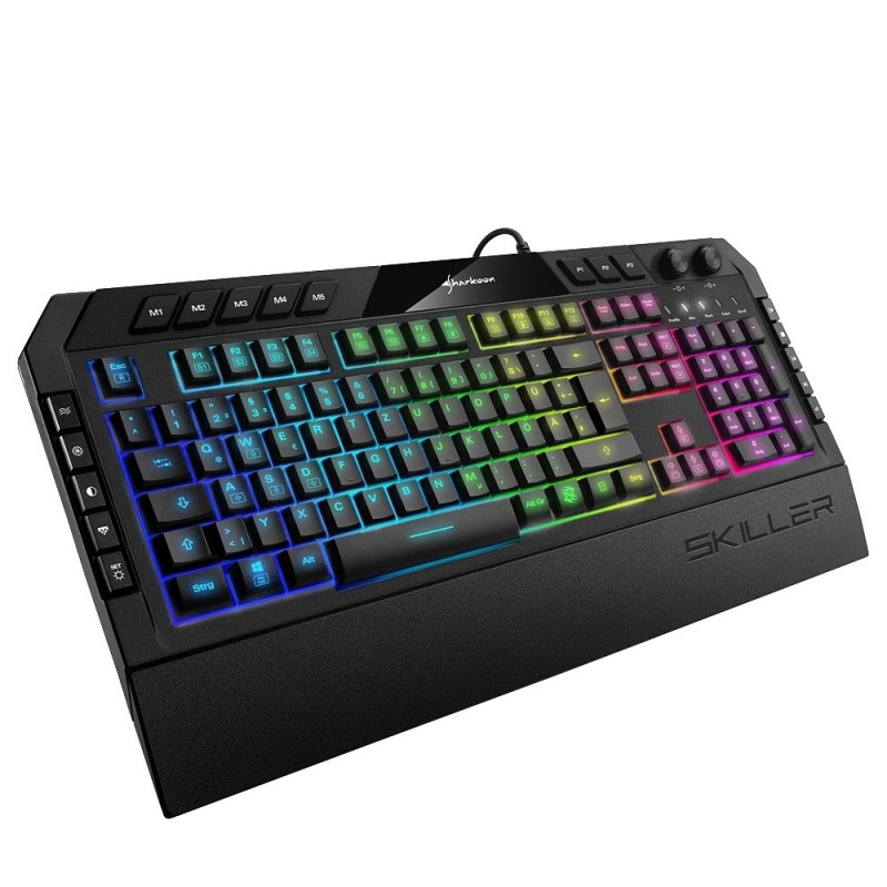 Sharkoon Skiller SGK5, Avec fil, USB, Clavier mécanique, QWERTZ, LED RGB, Noir