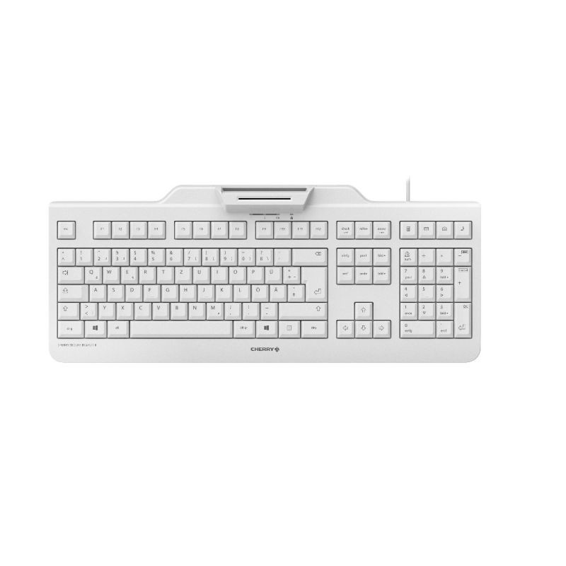 Cherry JK-A0400CH-0, Taille réelle 100 %, Avec fil, USB, Clavier mécanique, QWERTZ, Gris