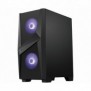 MSI MAG Forge 100M, Midi Tower, PC, Noir, Transparent, ATX, Mini-ATX, Mini-ITX, Jouer, Violet