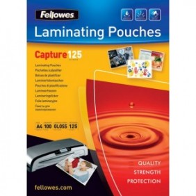 Fellowes Pochettes brillantes pour cartes 125microns 83 x 113 mm - Transparent - Plastique - 88 mm - 1 mm - 122 mm - 100 pièce